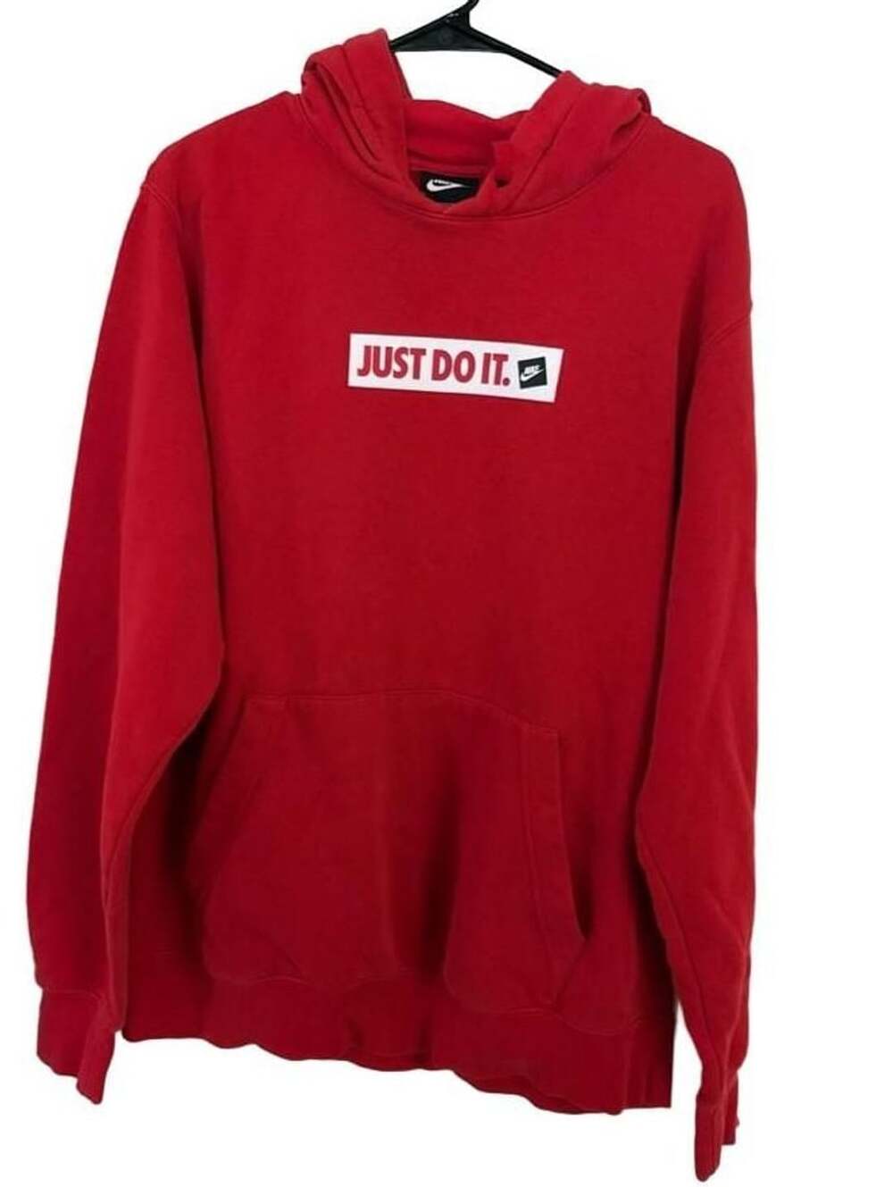 Nike Just Do It Pullover Hoodie Size L Red